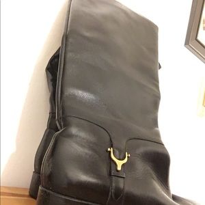 Black leather riding boots women’s 10